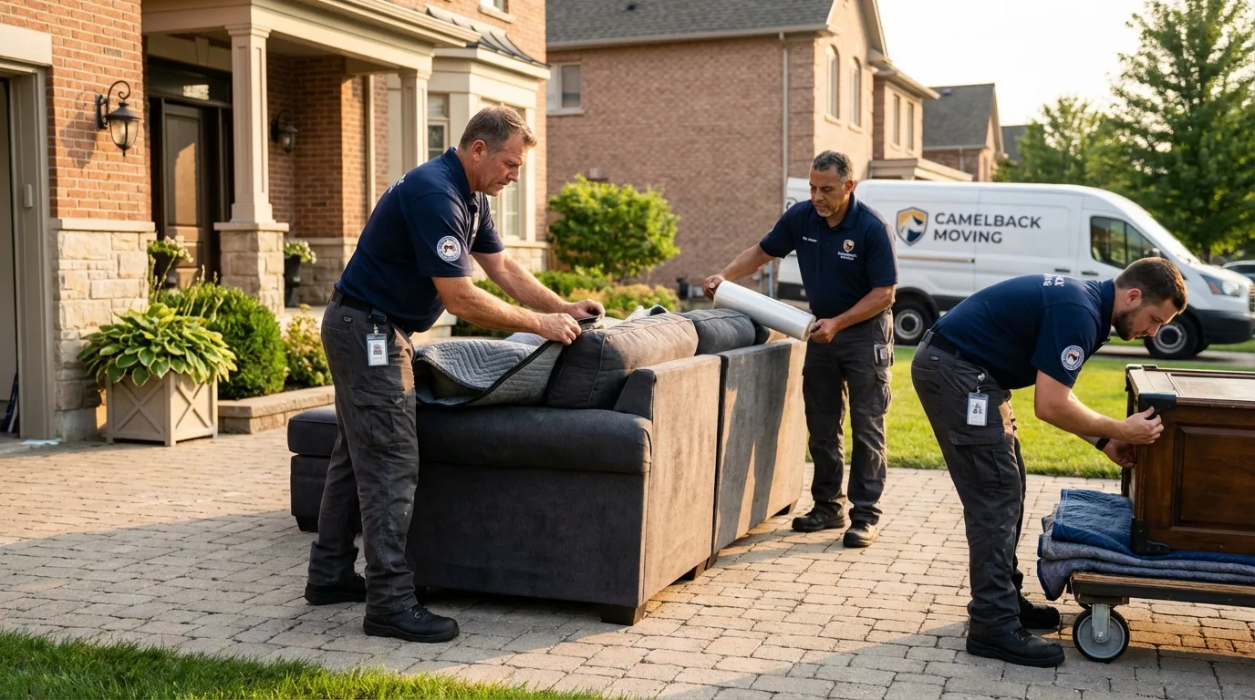 Large estate moving crew wrapping furniture in Adamsville, TN