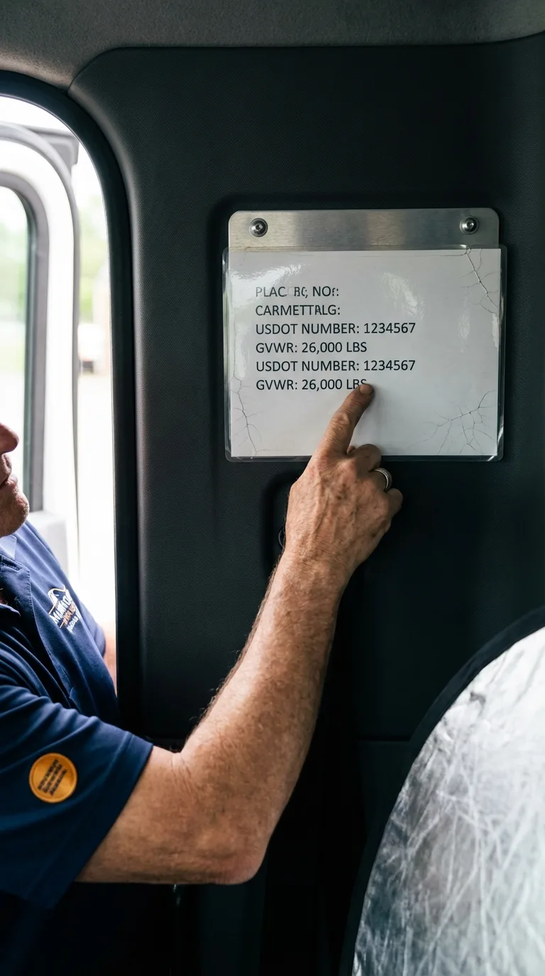 USDOT licensing placard verification in Adamsville